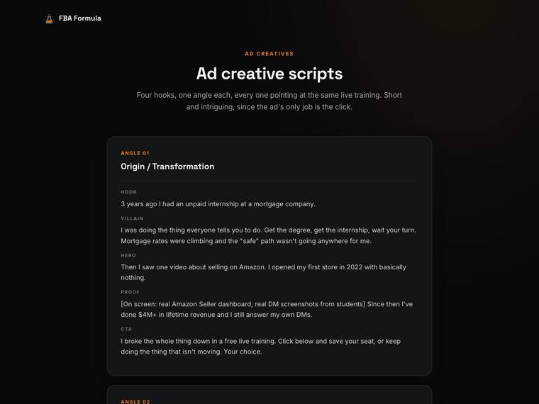 Ad creative scripts preview