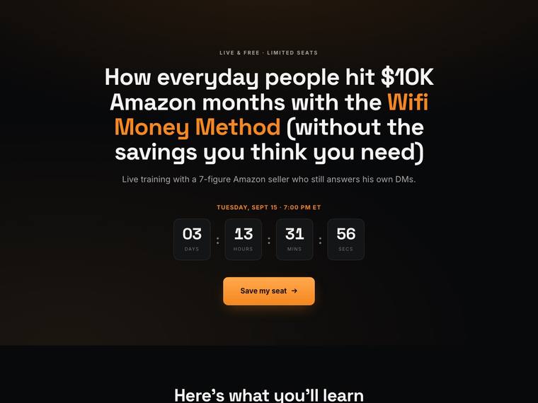 Registration page preview